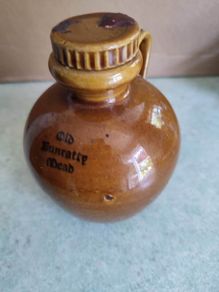 Vtg 5" Mini Jug Crock Stoneware Pottery Old Bunratty Mead Ireland Empty Flagon