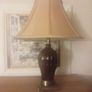 mindy brown lamp. Brown base. Gold base. Image 4