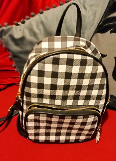 Chic Checkered Mini Backpack Claires
