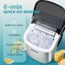 Ice Maker Machine Countertop Ice Cube Maker with Portable Handle, 9 Ice Cubes in 6 Mins, Self-Cleaning Compact Ice Maker 12 kg in 24 Hrs, with Ice Scoop and Basket for Home/Kitchen/Office/Bar Image 3
