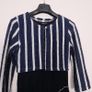 Sophie B Navy Blue White Striped Bolero Cardigan Tiered Mesh Midi Dress 12UK/40EU Image 6