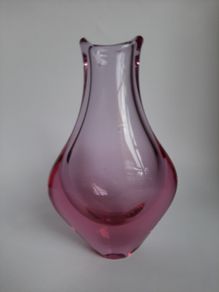 Vintage czechoslovakian glass vase M. Klinger midcentury Czech Republic