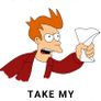 Handmade Futurama Fry Shut up and Take My A5 Birthday Greeting Card, Perfect for gifts, special occasions, or funny card for fans of the TV Show Image 3