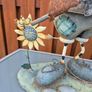 Metal Cow Garden Ornament & Planter Wobbly Head Image 5