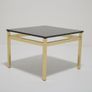 Vintage Square Brass and Black Granite Top Coffee Table, 1970s Image 2