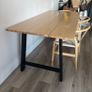 Oak Dining Table with black legs Image 4