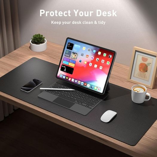 Leather Desk Pad Protector,Mouse Mat,Office Desk Mat,Non-Slip PU Leather Desk Blotter,Laptop Desk Pad,Waterproof Desk Writing Pad for Office and Home