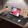 Leather Desk Pad Protector,Mouse Mat,Office Desk Mat,Non-Slip PU Leather Desk Blotter,Laptop Desk Pad,Waterproof Desk Writing Pad for Office and Home Image 4