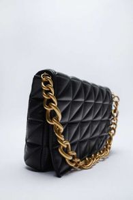 Zara Quilted Shoulder Bag With Chain