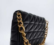 Zara Quilted Shoulder Bag With Chain