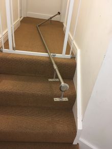 Stainless steel pole with angle, brackets and ends for sale