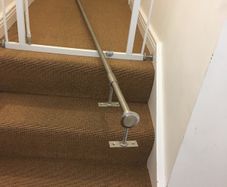 Stainless steel pole with angle, brackets and ends for sale