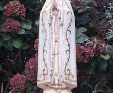 20 Inch Art Nouveau Chalkware Statue of Our Lady Of Fatima