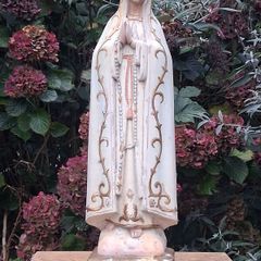 20 Inch Art Nouveau Chalkware Statue of Our Lady Of Fatima