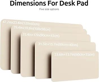Leather Desk Mat, Large Mouse Mat, Non-Slip Desk Pad, Waterproof Leather Table Protector Writing Pad for Office and Home (100 x 50 cm, Beige)
