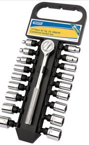 3/8" Sq. Dr. Metric And Imperial Socket Set (19 Piece)