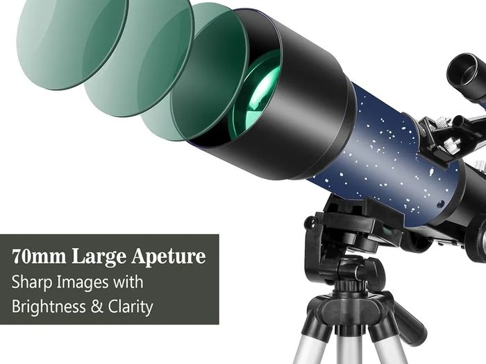 Telescope for Adults Beginners, 70mm Aperture 400mm AZ Mount Fully Multi-Coated Optics Refractor Portable Telescopes, Travel Telescope with Tripod and Phone Adapter-Blue
