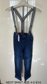 Next Boy Jeans with braces BNWT age 4-5