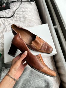 Vintage Ban Dal Two-Tone Brown Leather Heels 4.5