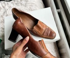 Vintage Ban Dal Two-Tone Brown Leather Heels 4.5