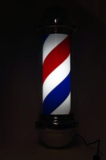 Classic 73cm Rotating Barber Pole  Bright LED Light & Motorized Red, White & Blue Stripes: PICK UP AVAILABLE