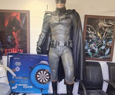 Life size statue of Robert Pattinson as Batman as seen in the 2022 hit movie