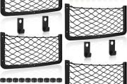 4 Pcs Storage Nets for Campervans, Elastic Trunk Storage Bag with Plastic frame,Van Motorhome Caravan Boat Car Storage Solutions Accessories for Storing Phone/Water Bottle/Toiletry