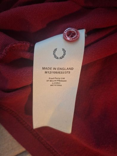 Fred Perry Maroon Polo Shirt White Light Blue Twin Tip Made in UK XL