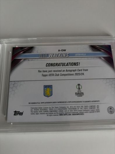Signed And graded ollie watkins card