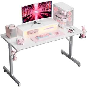 Small Gaming Desk with Monitor Stand, 106.6 CM LED Computer Desk