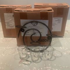3 black tealight holders