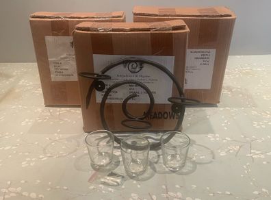 3 black tealight holders