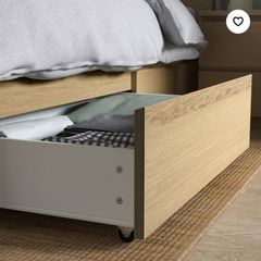 Malm bed storage boxes oak x4