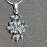 Daisy flower head Gem set Sterling Silver Cross and Chain Set Image 2