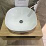 Ex Display Nuna 600 Halifax Oak Wall Hung Unit, handle, basin , tap & waste Image 2