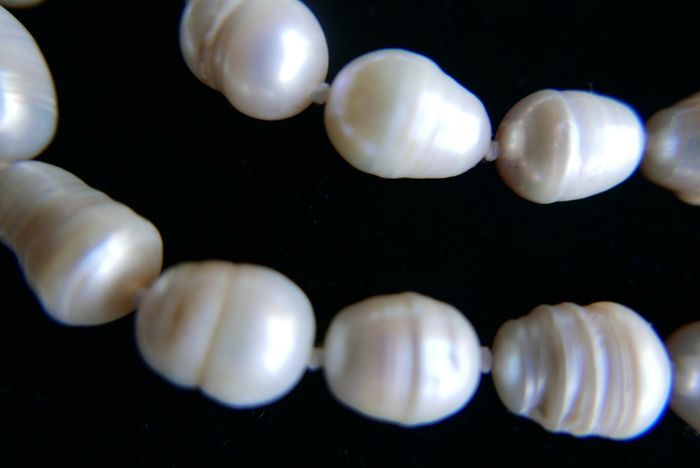 Vintage White Baroque Pearl Necklace