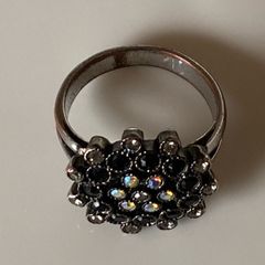 Black Round Cocktail Ring