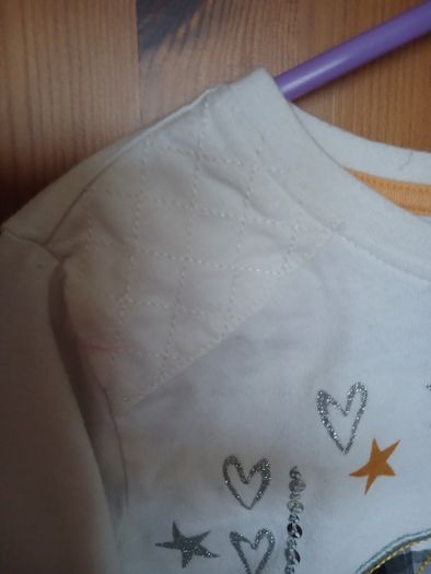 Long sleeve top Age 9 quilted detail at shoulders