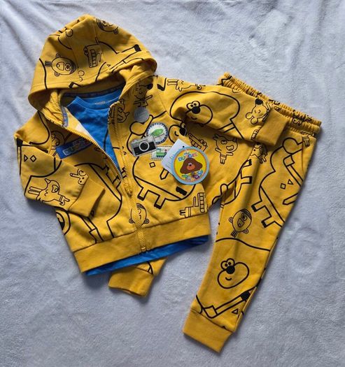 Brand New Hey Duggee 3-Piece Tracksuit Set (Hoodie, T-Shirt, Joggers)
