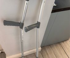 two crutches adjustable