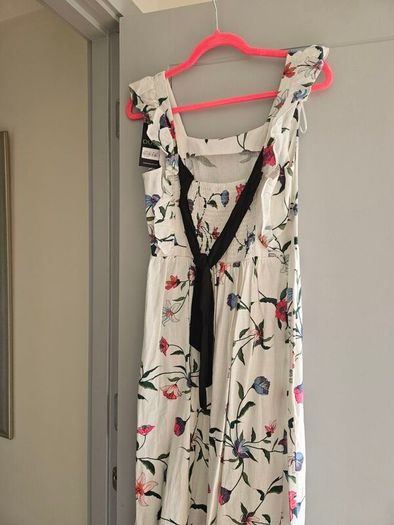 Dusk Brand White Floral Linen Dress