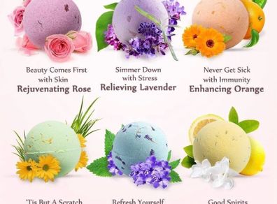 12 Handmade Bath Bombs Gift Set for Women's Mother's Day
