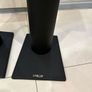 Attractive classic ballast fillable Apollo A24 steel speaker stands. In excellent rust-free condition. Featuring striking thick cylindrical column with a black textured finish. Rare in this condition. Image 4