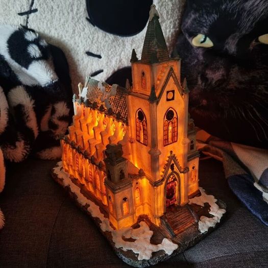 Christmas village cathedral Vintage Y2K plug in