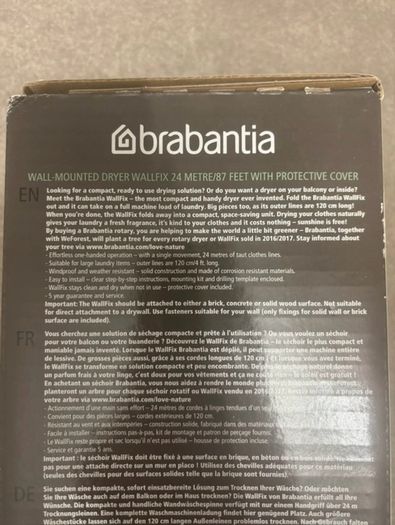 Brabantia wall mounted dryer 24 metre