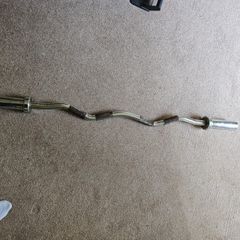 HIT Fitness 8kg Olympic EZ Curl Bar (2-Inch Sleeves)