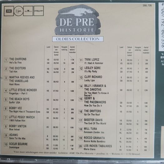 1963. De Pre Historie. Oldies Collection.