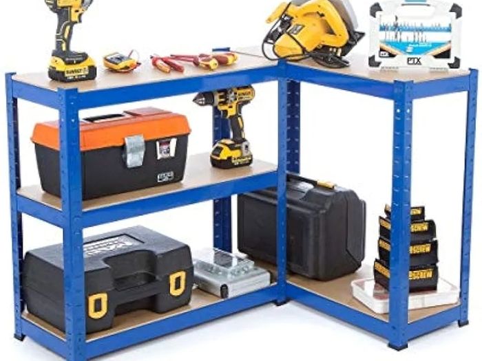 2 Bay Heavy Duty Steel Shelving Garage Racking Unit 150kg per shelf (5 Levels 1500mm H x 750mm W x 300mm D)