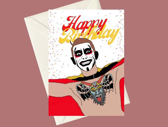 AEW Danhausen Very Nice Very Evil Birthday A5 Card, Perfect for gifts, occasions, or funny card for Pro Wrestling Fans