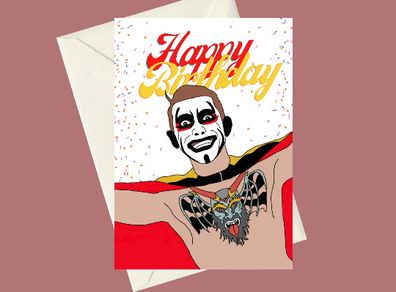 AEW Danhausen Very Nice Very Evil Birthday A5 Card, Perfect for gifts, occasions, or funny card for Pro Wrestling Fans